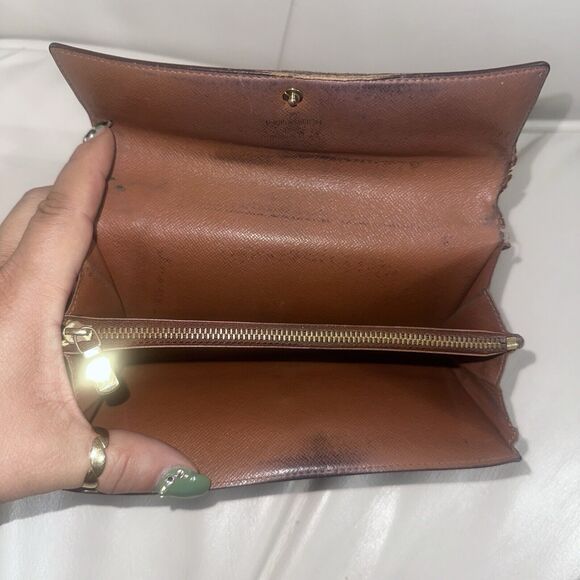 Authentic Louis Vuitton LV Long Wallet Portefeuille Sarah Brown Monogram - Picture 5 of 11